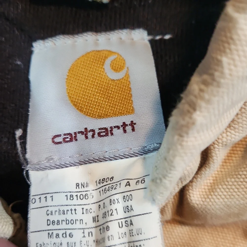 Vintage Faded Brown Hooded Carhartt Zip Front Chore Jacket - Picture 5 of 10
